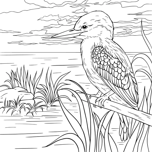 Kingfisher in the Sunset