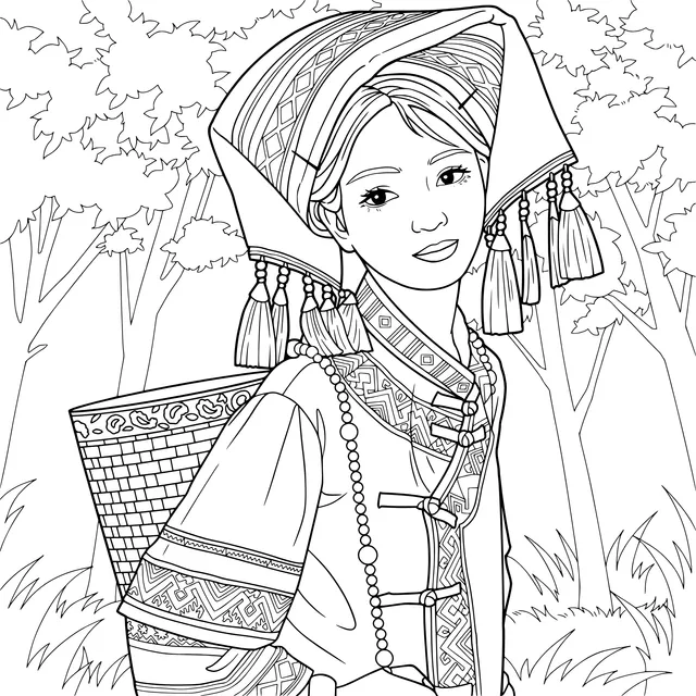 Woman in ethnic costume