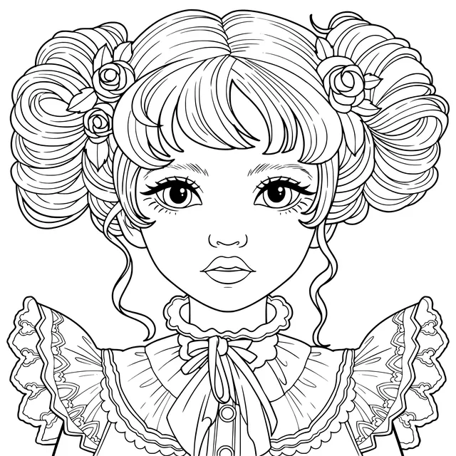 Cute Girl with Rose Hair Accessories