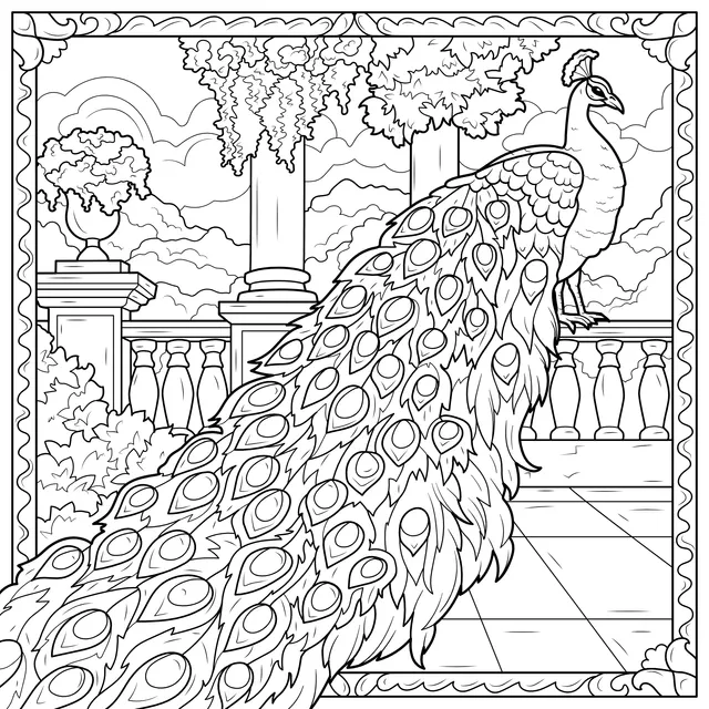 Peacock in the Courtyard