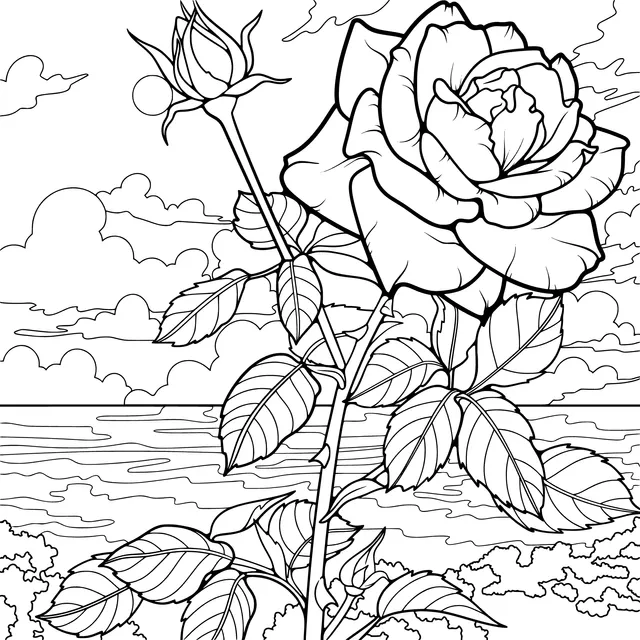 Gorgeous Rose by the Sea