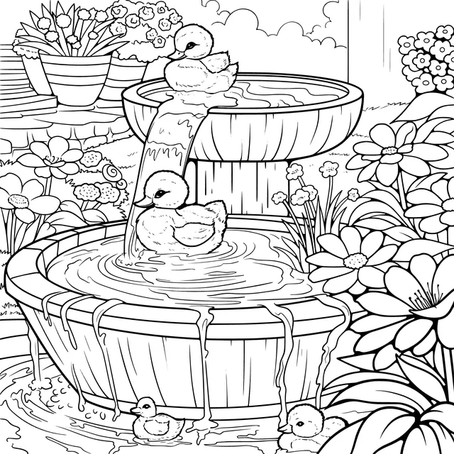 Duck Fountain in the Garden