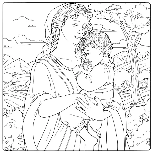 A Tender Moment between Mother and Child