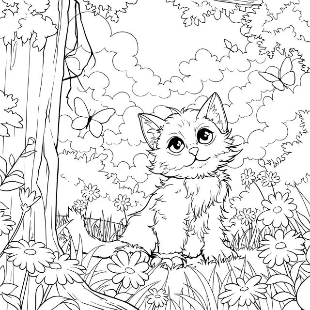 Kitten in the forest