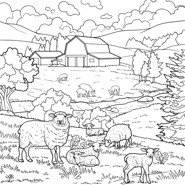 Idyllic farm scenery