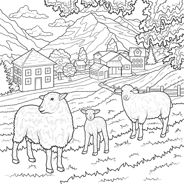 Sheep in a Pastoral Idyll