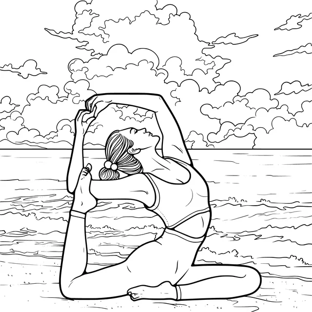 Yoga Practitioner on the Beach