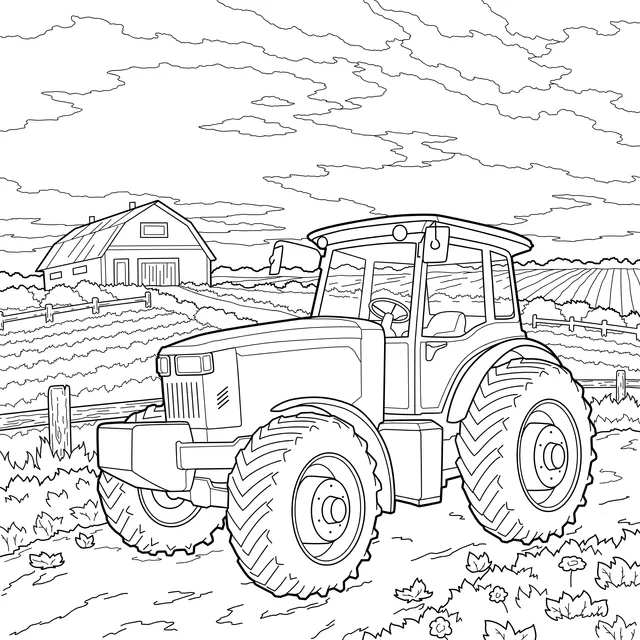 Blue Tractor in the Countryside