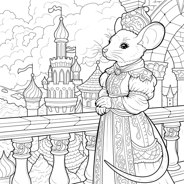 Mouse Princess Gazing at the Castle
