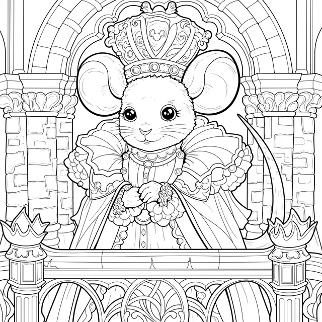 Mouse Queen Wearing a Crown