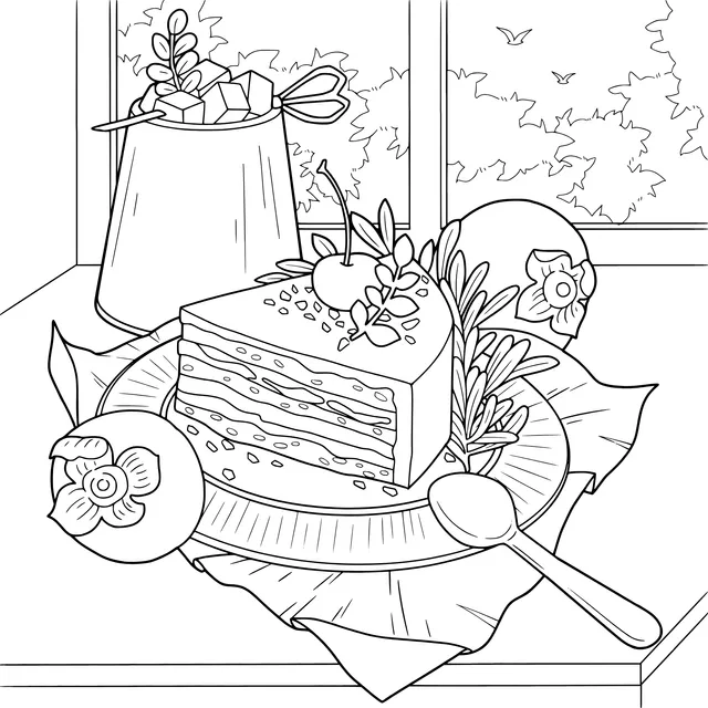 Delicious Cake by the Window