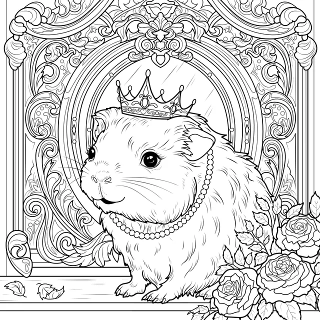 Guinea Pig Wearing a Crown