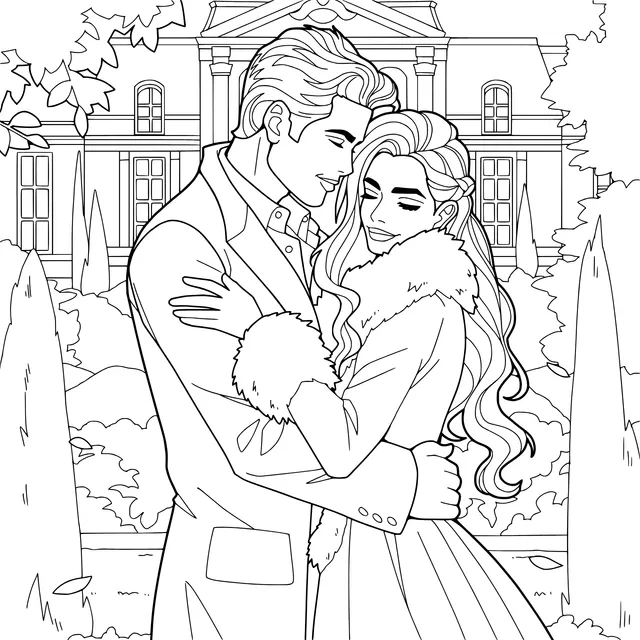 Romantic Hug in the Garden