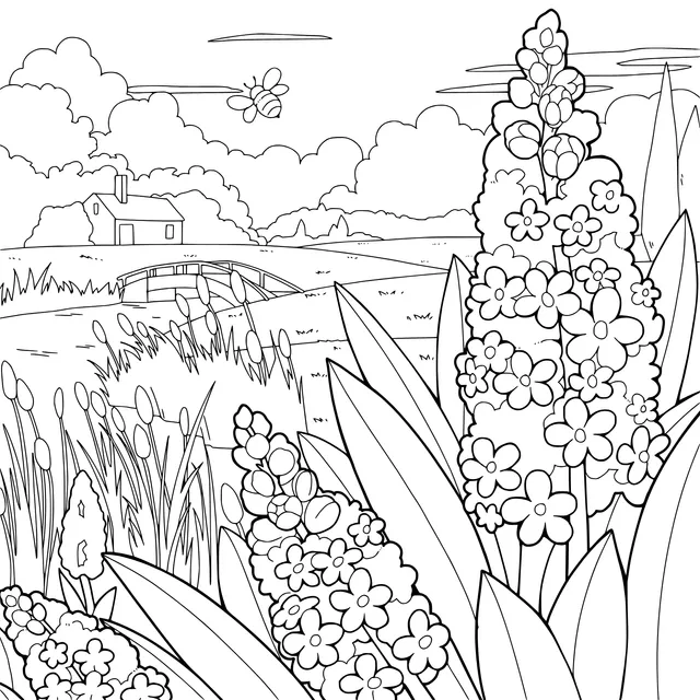 Flowers and Bees in the Countryside