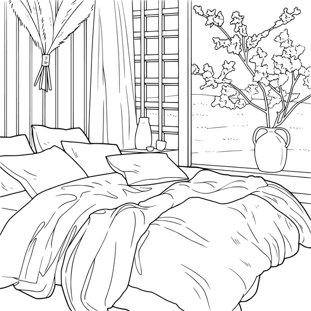 Warm Bedroom Spring Scenery