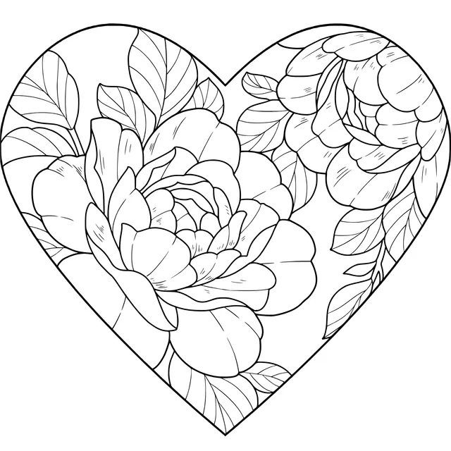 Peonies in a Heart Shape