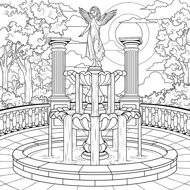 Angel - themed Fountain Landscape