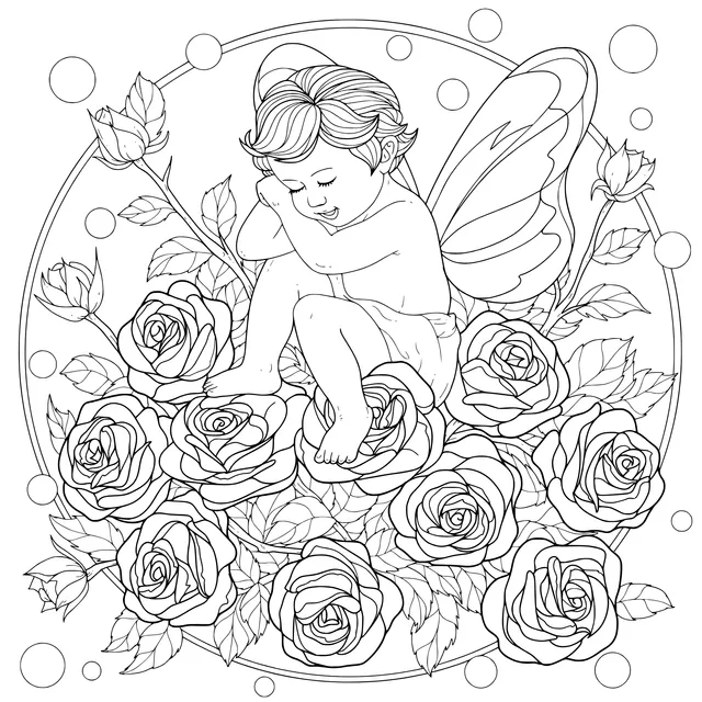 Little Fairy in the Flower Bed