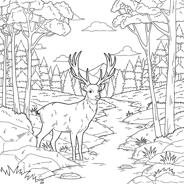 Stag by the Stream