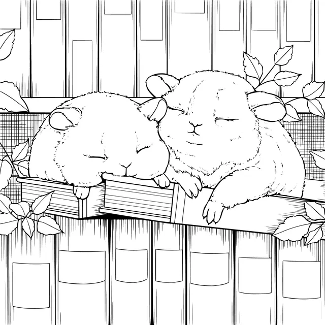 Hamsters Sleeping Among Books