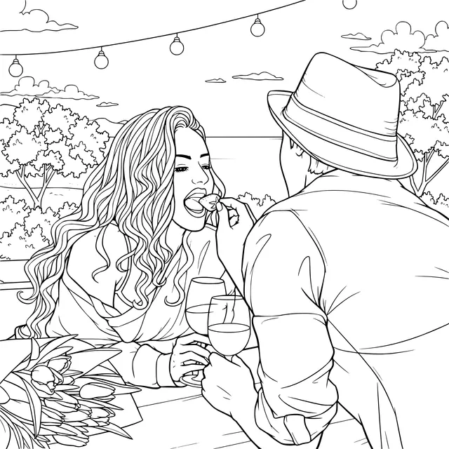 Romantic Feeding Scene