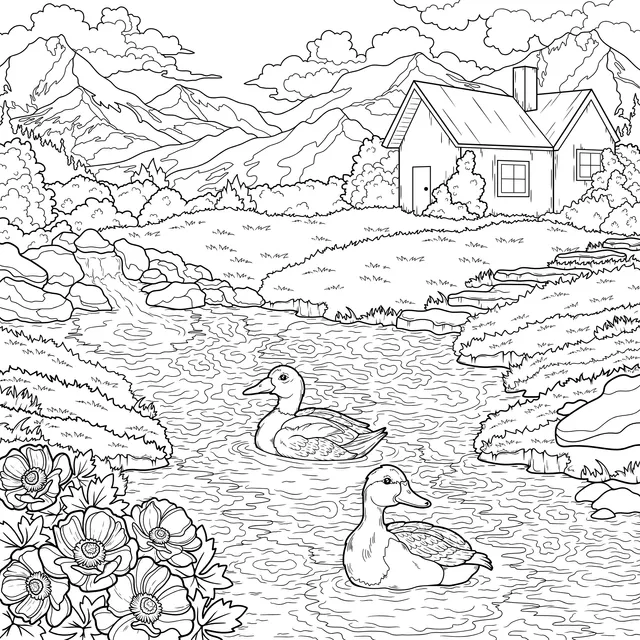 Rural Lakeside Scenery