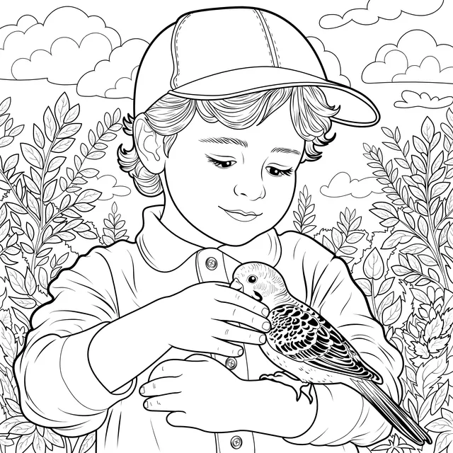 Boy and Parrot