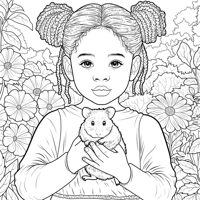 Girl Holding a Hamster