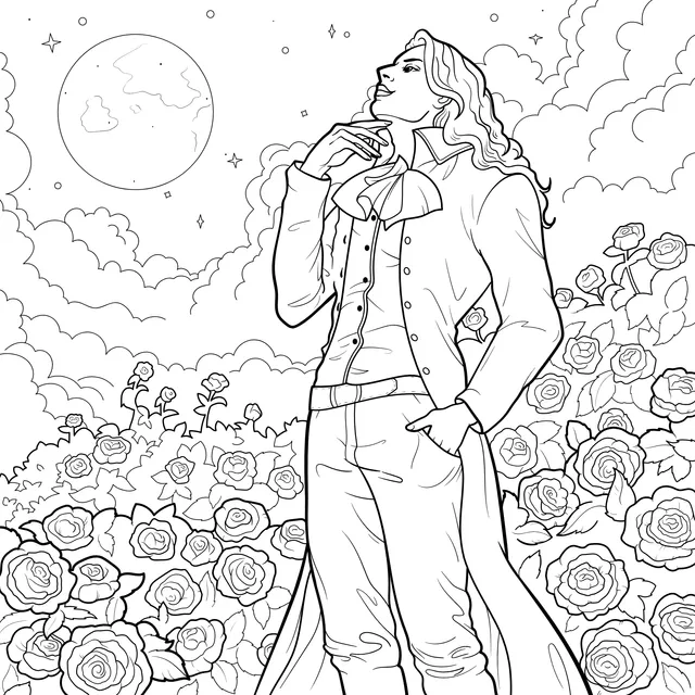 Romantic Gentleman under the Moon