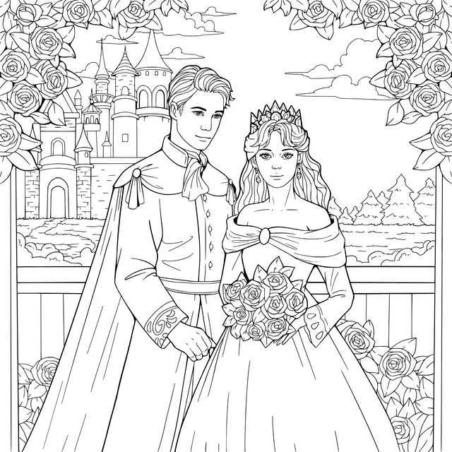 Prince and Princess in Front of the Castle