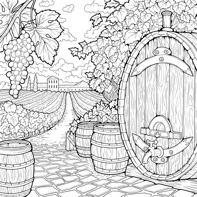 Idyllic Winery Landscape