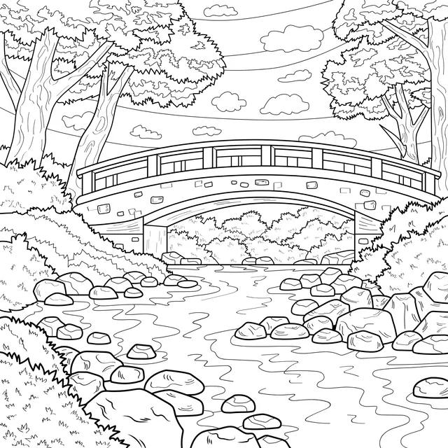 Arched Bridge over the River