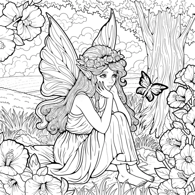 Fairy in the Flower - bed