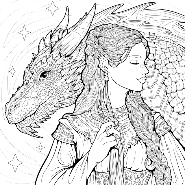 Woman Accompanied by a Dragon