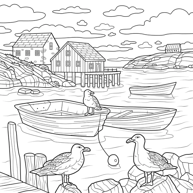 Quiet Seaside Fishing Village