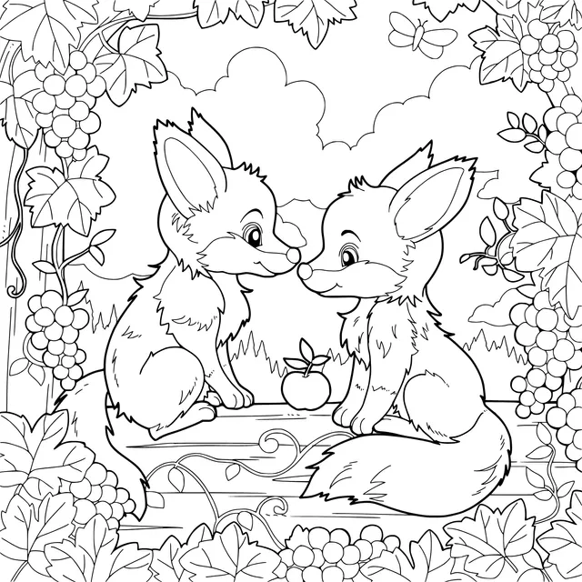 Two Foxes in the Forest