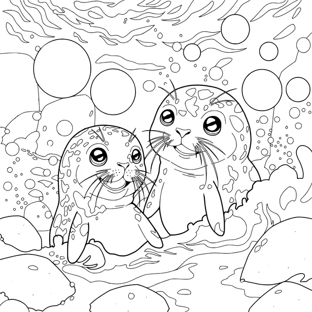 Seals Playing in the Water