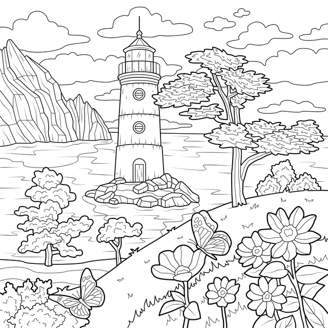 Scenic Lighthouse by the Sea