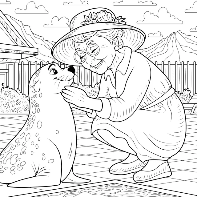Warm Interaction between an Old Woman and a Seal