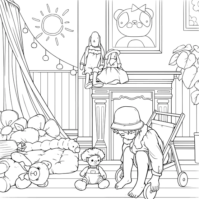 Child playing in a cozy room