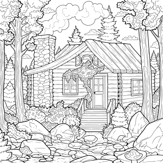 Log Cabin in the Forest
