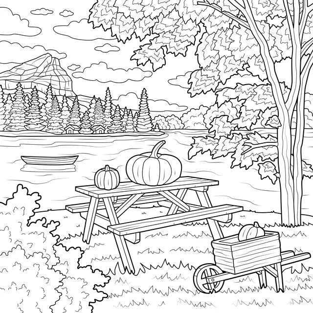 Beautiful Autumn Picnic Scene