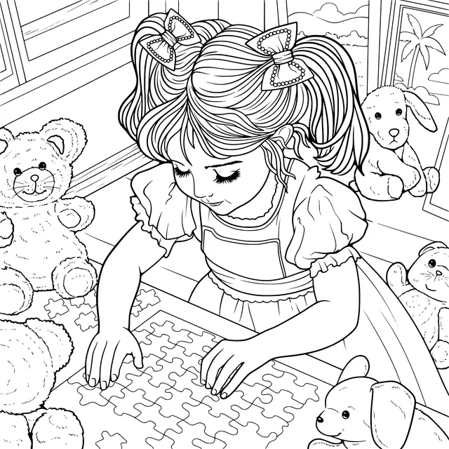 Girl's Puzzle - playing Time