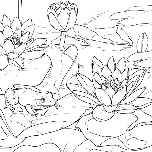 Frog in Lotus Pond