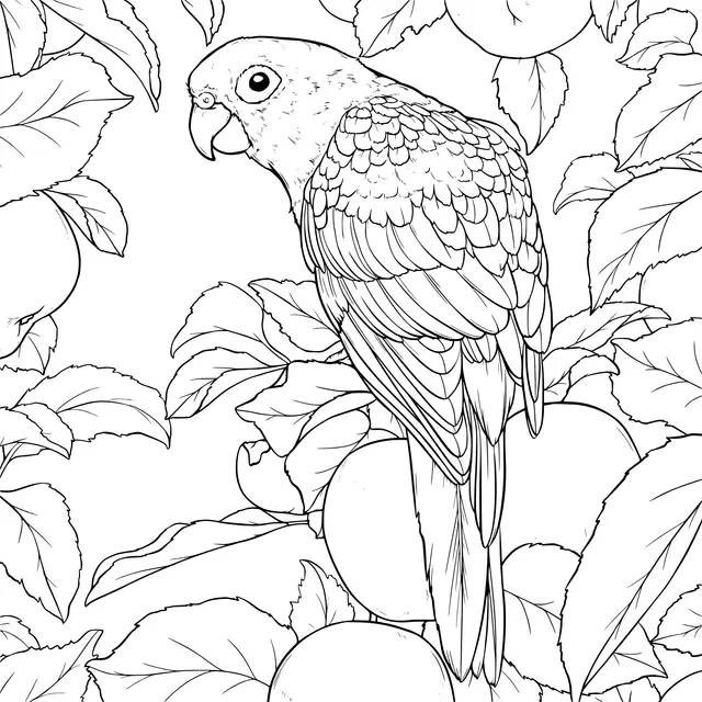 Parrot on the Apple Tree