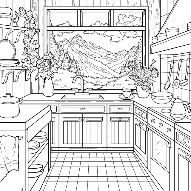 Beautiful Scenery Outside the Cozy Kitchen Window