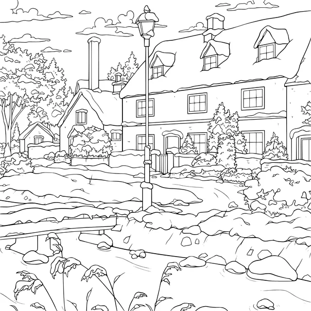 Winter Countryside Snow Scene