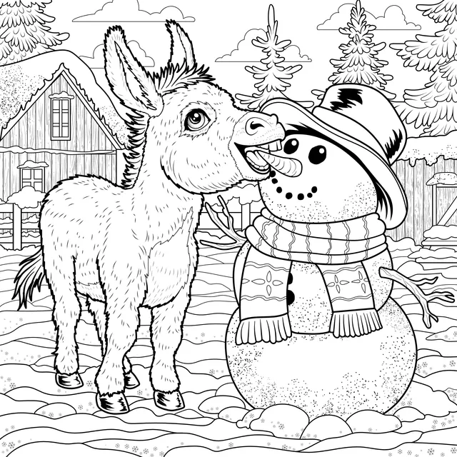 Donkey and Snowman