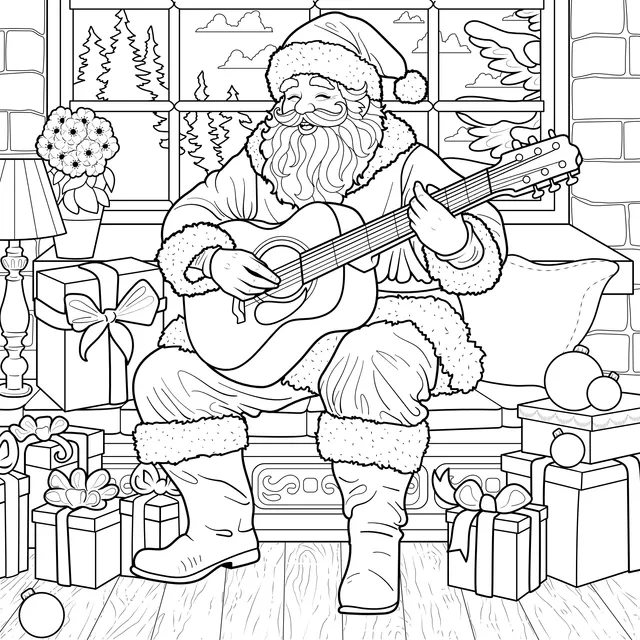 Santa Claus Playing the Guitar