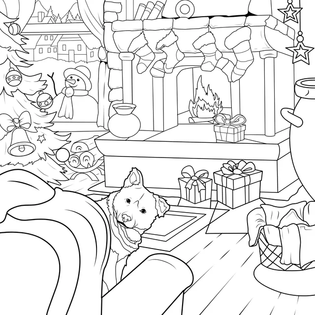 Cozy Christmas Indoor Scene